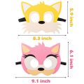 12PCS Sonic Mask Game Party Decoration Set Children Felt Mask Kids Sonic The Hedgehog Boys Girls Birthday Halloween Accessories. 