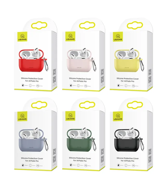 USAMS%20Silicone%20Protective%20Earphone%20Case%20for%20Apple%20AirPods%20Pro%20-%20Light%20Green%20-%20Image%203