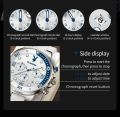 PLAYBOY Luxury Watches For Men Fashion Silicone Strap Waterproof Sport Chronograph Quartz WristWatch Smart Clock With Date.