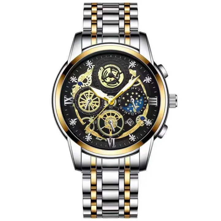 Stylish%20Poedagar%20Watch%20with%203D%20Gold%20Bezel%20and%20Day-Date%20Window%20-%20Image%204