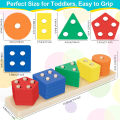 Baby Wooden Toys Rainbow Stacking Ring Tower Blocks Puzzle Toys Montessori Educational Color Shape Geometric Game Toys for Kids KankongAgu.
