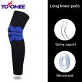 Yoomee 1 Pcs Nylon Sports Silicone Long Basketball Knee Pads Crashproof Patella Support Sports Fitness Volleyball Soccer Leg Sleeve Kneepad Protection Pressure Protection.