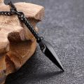 Hip Hop Punk Rock Men's Design Matte Black Long Necklace with Arrow Pendant Jewelry Chain Necklaces Gift For Men Women/Hot Fashion.