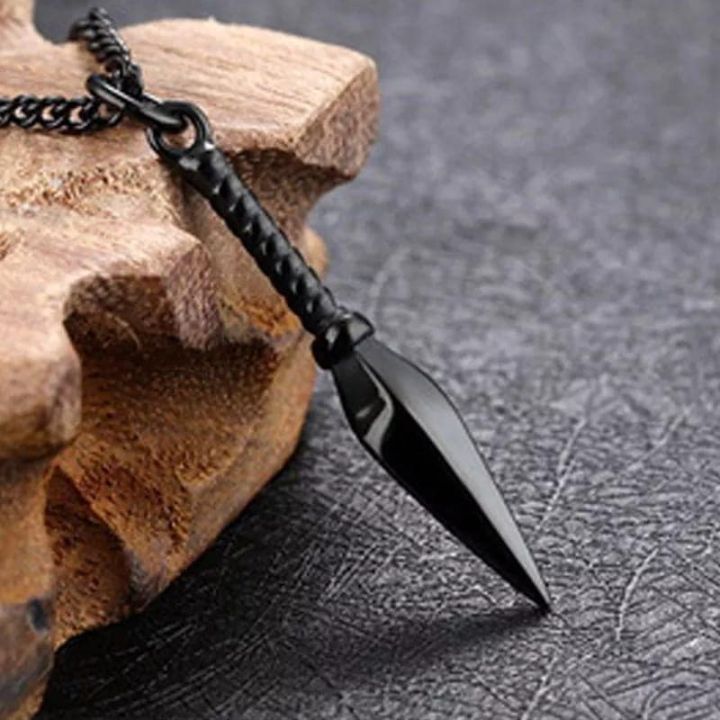 Hip%20Hop%20Punk%20Rock%20Men's%20Design%20Matte%20Black%20Long%20Necklace%20with%20Arrow%20Pendant%20Jewelry%20Chain%20Necklaces%20Gift%20For%20Men%20Women/Hot%20Fashion%20-%20Image%203