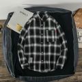 Autumn Hong Kong style ins plaid shirt tide men's long sleeve Korean version trend handsome top casual couple shirt jacket.