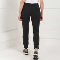 Slim-Fit Sweatpants / Joggers for Women - Deep Black - TV-5013.