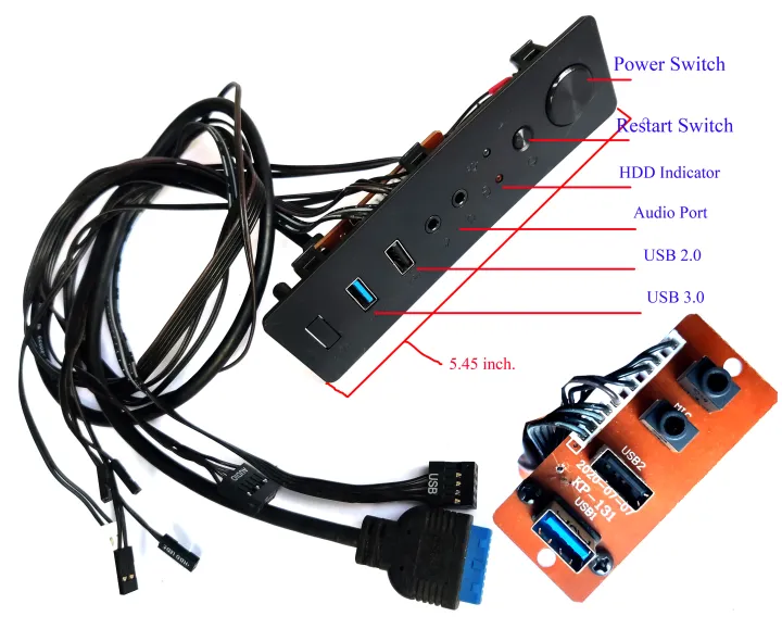 Front Case Panel USB 2.0+ 3.0 port + Power and restart Switch+ HDD light Indicator+Audio Port chassis PC computer case front panel replace cable with full setrup