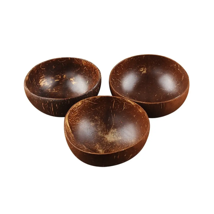 Natural Coconut Bowl Spoon Set Fruit Salad Noodle Rice Bowl Wooden ...