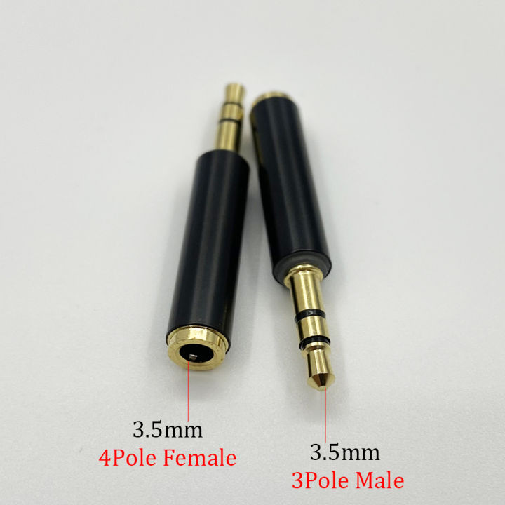2Pcs%20Gold-Plated%203.5mm%203Pole%20TRS%20Male%20Plug%20to%203.5mm%20Jack%204Pole%20TRRS%20Female%20Stereo%20Audio%20Connector%20Mic%20Extension%20Cable%20Converter%20-%20Image%202