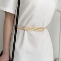 Ladies Belt Waist Band Women Buckle Leather Waist Strap Leaf Fashion Waistband Elastic Dress Waist Chain. 