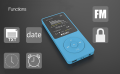 RUIZU X02 MP3 Player With 1.8 Inch Screen Can Play 100 hours, 8gb With FM,E-Book,Clock,Data music player. 