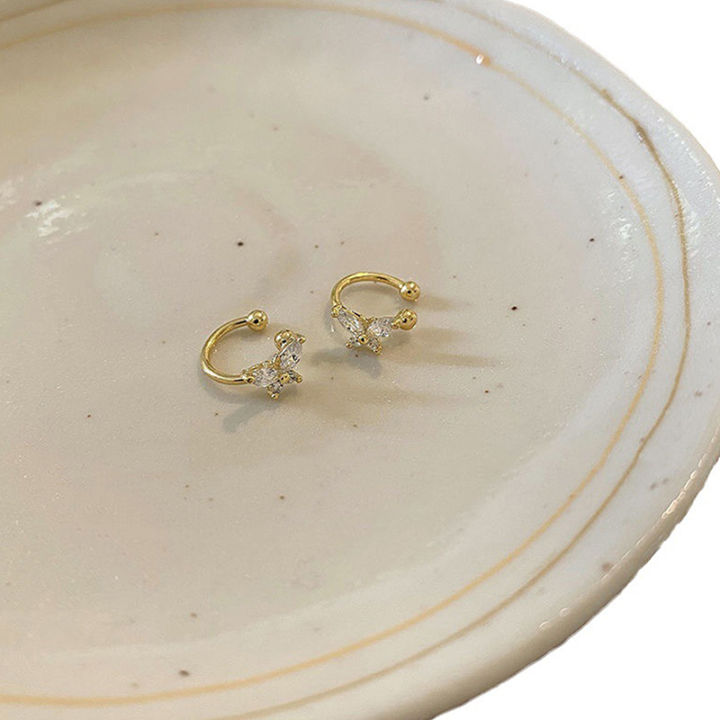 1Pair Mini Butterfly Ear Cuff Light Luxury Ear Bone Clip Nonpiercing