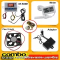 XH-W3001 Temperature Controller Combo Pack with Thermometer Hygrometer, DC 12V 3" Cooling Ventilator Fan & 12v 2A Adapter Combo Package for Egg Incubator.