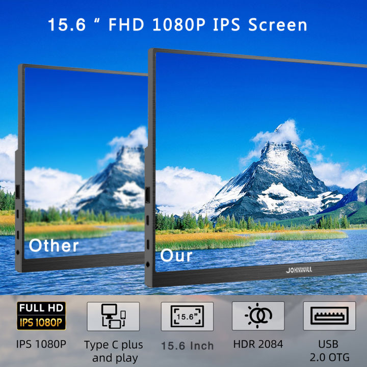 Computer%20Monitor%2015.6/14%20Inch%20Portable%20Monitor%20Touchscreen%201080P%20IPS%20Panel%20Display%20For%20PC%20Gamer%20HDMI-Compatible%20Switch%20Laptop%20-%20Image%202