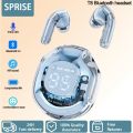 SPRISE T8 Premium Wireless Bluetooth Earphone Colorful With Lanyard/Case/LED HiFi Noise Cancelling TWS Earphon Transparent Earbuds Headset Earfon Touch Control. 