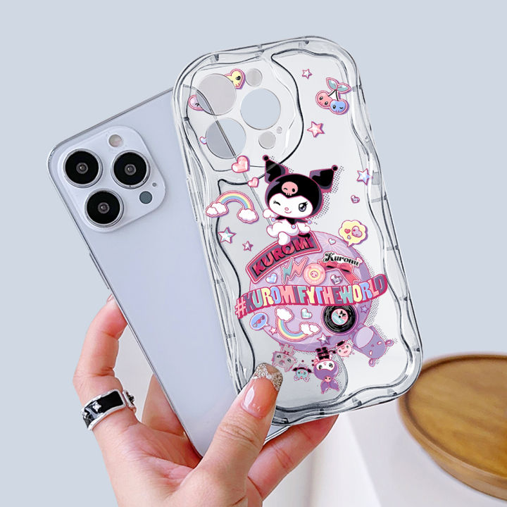 FELMYST%20for%20Infinix%20Smart%208%20Tecno%20Pop%208%20Spark%2020C%2020%20Hot%2040i%20Back%20Cover%20Cartoon%20Kuromi%20Case%20Cream%20Texture%20Wavy%20Edge%20Soft%20Silicone%20Mobile%20Cover%20-%20Image%205