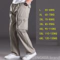 Spring and summer thin section casual pants men plus size multi-pocket men's trousers oversize pants overalls men's elastic.