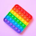 Pop It Bubble Toy for Kids, Family, Rainbow Color Square. 