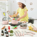 Children Simulation Kitchen Cooking Toy Set Sound Light Function Pot Pan Bowl Kids Pretend Play Kitchen Cookware Kit Gifts For Girls. 