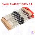 25pcs Diode 1N4007 1000V 1A General Purpose Rectifier Diode 1N 4007 Silicon Junction Diode DO-41.