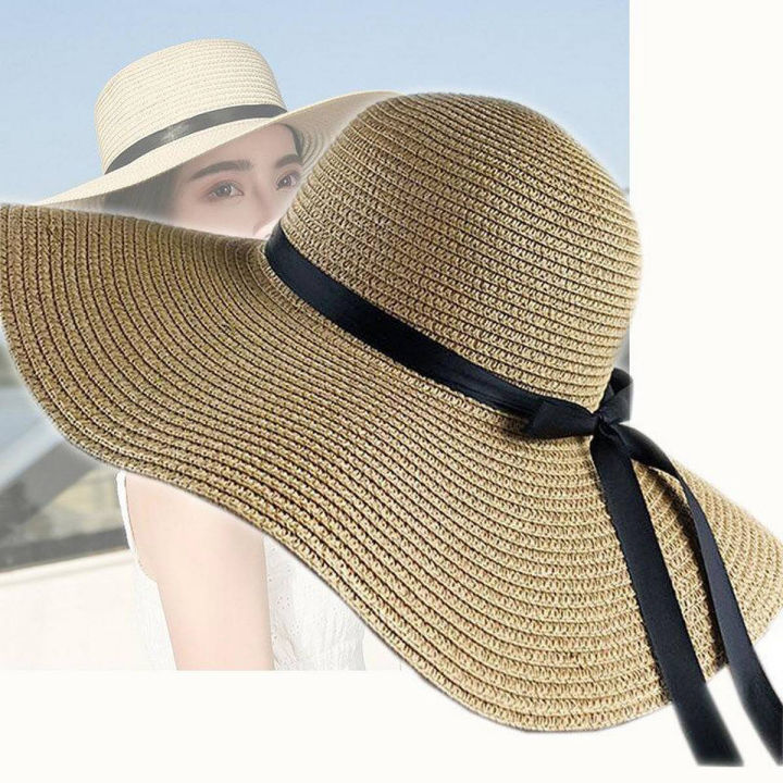 【Happy childhood memories】（NEW）Hats For Women Ladies Hat Straw Hat Hat Woman Summer Seaside Beach Han Pepper Butterfly Knot Ribbon Female Sunscreen Straw Hat Foldable Hat Hats Baseball Cap Dad Hat Cap Bucket Hat Beret Beach Hat Summer Hat Straw Hat Baseba