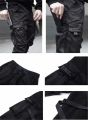 Hop Boy ckets Elastic Waist Harem Pant Men Streetwear Punk Casual Ribbons Design Trousers Jogger Male Dancing Black Pant. 