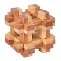 DIY Bamboo Wooden Toys/ 3D Brain Teaser Kong Ming Lock Puzzle Toy/ Classic Building Block Learning Toys for Kids Adults Gifts. 