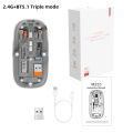 X5 Crystal Transparent Wireless Mouse - Rechargeable, Noiseless, And 3 Adjustable Dpi For Optimal Comfort - Stylish And Efficient.