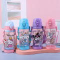 Cartoon Anime Straw Water Bottle Cute Portable Straw Cup Children Water Cup For Home Office School Travel Drink Cups. 