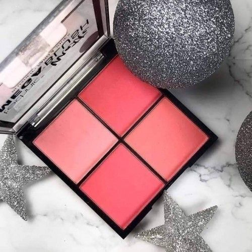 4 Colors Makeup Blush Palette, 4 IN 1 Blusher Palette Pack Of 1 Multicolor