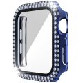 Double-Row Diamond PC+Tempered Glass Watch Case For Apple Watch Series 6ySEy5y4 44mm. 