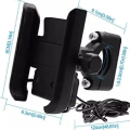 Motorcycle Phone Holder with USB Charger 360 Rotation Bike Mobile Charger Fast Charging.
