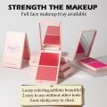2in1 Spring Pink Blush Matte Dewy Rosy Blush Makeup Pan Long Wearing High Pigment Orange Red Cream Powder Blush Palette. 