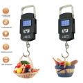 Electronic Portable Weight LCD Digital Scale 50 kg Capacity with Hanging Hook, Accuracy 5g-10g, Hanging Digital Weight Machine for Luggage, Cylinders, Fishing Hunting & Any Others Household Item (BLACK COLOR BODY AND BLUE DISPLAY).