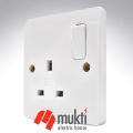 MK Made in Malaysia LOGIC PLUS 13A 3 Pin Flat 1 Gang Socket with Switch Three 3Pin.