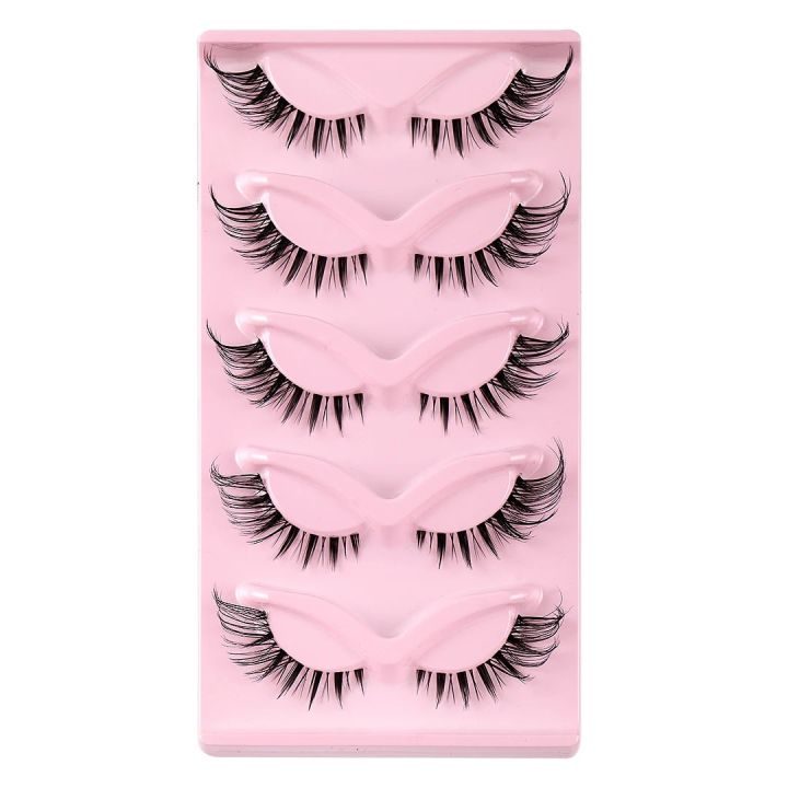 5 Pair 3D Cat Eye Lashes Fox Eye Fluffy Soft Natural Mink False Eyelashes Faux Makeup Eyelash