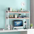 Table Organizer H28*L30 Inches Iron Lateral Filing Display Shelves Book Shelf Shelf Standing Table Top Space Saving Premium Solution.