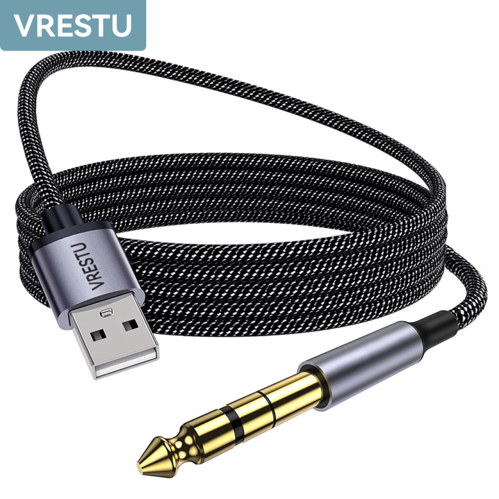 USB to Jack Guitar Cable 1/4'' TRS Male to Computer USB