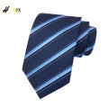 Tie men's navy blue striped formal dress business groom shirt to work interview professional hand-made tie. 