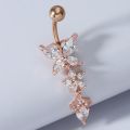 New Fashion Piercing Navel Nail Body Jewelry Flower Pendant Crystal Belly Button Rings for Women Girls #77463.