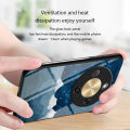Biruiqu For Honor X9D Starry Colorful Tempered Glass Back Soft Silicone Edge Case Cover. 