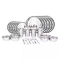 Heavy Guage Glory Stainless Steel Dinner Set of 36 Pieces - Silver Color I Dishwasher Safe I Highly Durable I Dinnerware Set. 