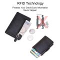 Carbon Fiber Rfid Blocking Protection Men id Credit Card Holder Wallet Leather Metal Business Bank CreditCard Cardholder Case.