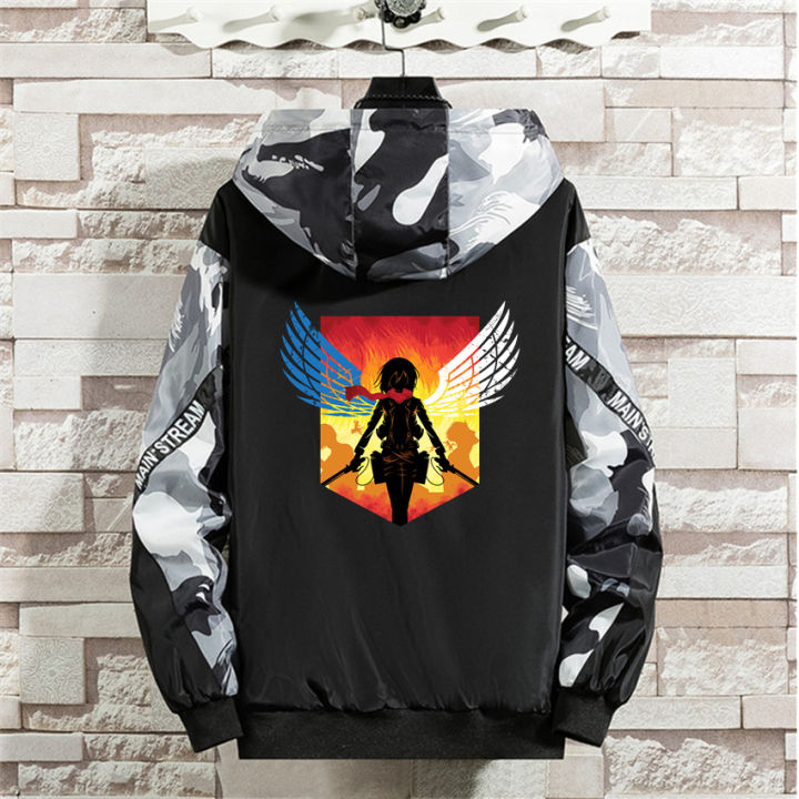 Anime Attack on Titan Men Jackets Handsome Hip Hop Bomber Jacket