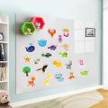 12pcs/lot Animal Fridge Magnet Fish and Crab Wooden Fridge Magnet 3D Cartoon Sticker Toy for Kids Diy Office Whiteboard Gadget. 