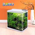 SOBO T-630F Touch Screen Fish Tank Aquarium with Temperature Display,Water Pump Filter Home Office Table Decor (LxWxH): 49×26×45cm Capacity:45L Color: White, Black. 
