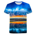 New Seaside Scenery T-Shirts Sea Beach Sky Nature 3D Print Streetwear Men Women Fashion Oversized T Shirt Kids Tees Tops Clothes. 