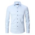 Men's Purple Bamboo Fiber Dress Shirts Brand Long Sleeve Shirt Solid Slim Fit Casual Formal Non Iron Work Shirt Camisa Masculina. 