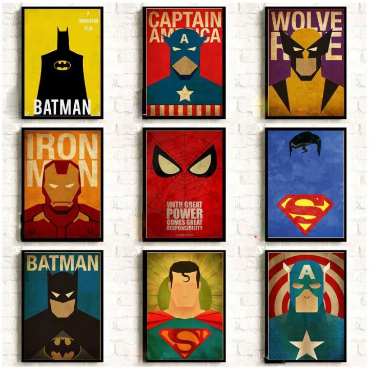 GC%20Marvel%20Minimal%20Super%20Heroes%20Vintage%20Posters%20For%20Home%20Decor%20kraft%20Paper%20high%20quality%20poster%20wall%20sticker%20color:F020-7-42*30%20-%20Image%204