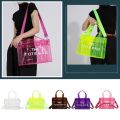 Women Travel Tote Bag Letter Transparent Top-Handle Bags PVC Casual Jelly Bag Clear Summer Candy Color Holiday Beach Tote Bags. 